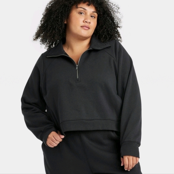 NWOT Fleece half zip pullover XXL BLACK - Picture 1 of 4